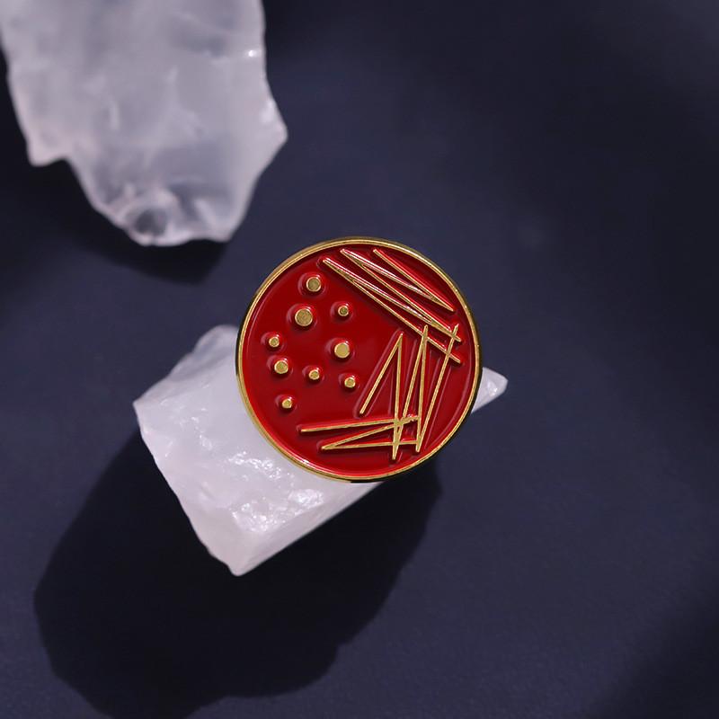Modern Red Geometric Pin Alloy Brooch Unique Fashion Accessory For Clothing And Handbags