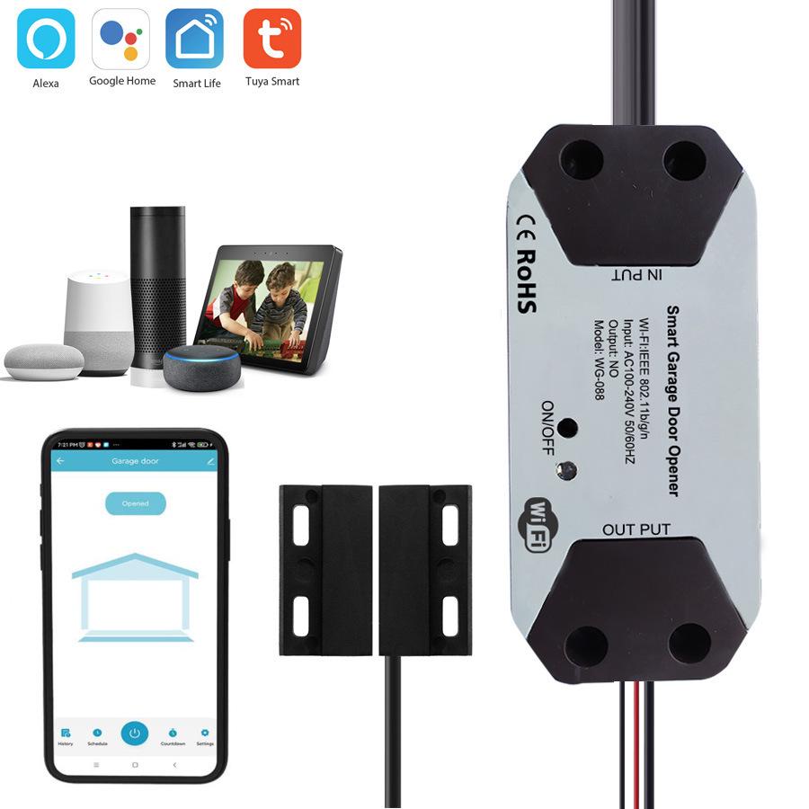 Tuya Smart WiFi Voice-Controlled Garage Door Controller with Flip-Up Docking Speaker (English Version)