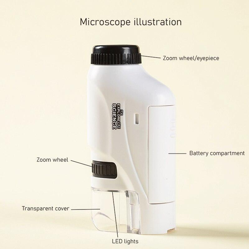 Handheld Microscope Kit Lab LED Light 60X 120X Home School Biological Science Educational  For Children Brinquedo STEM