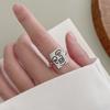 Retro Picasso Human Face Ring For Women 925 Silver Adjustable Open Ring Gothic Jewelry Trendy Unisex Accessories Gift