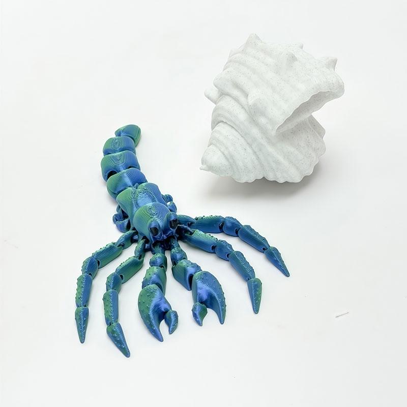 Articulated Hermit Crab 3D Printed Model Movable Joints Cool Desktop Creative Ornament Fun Home Room Decoration Crafts Artwork