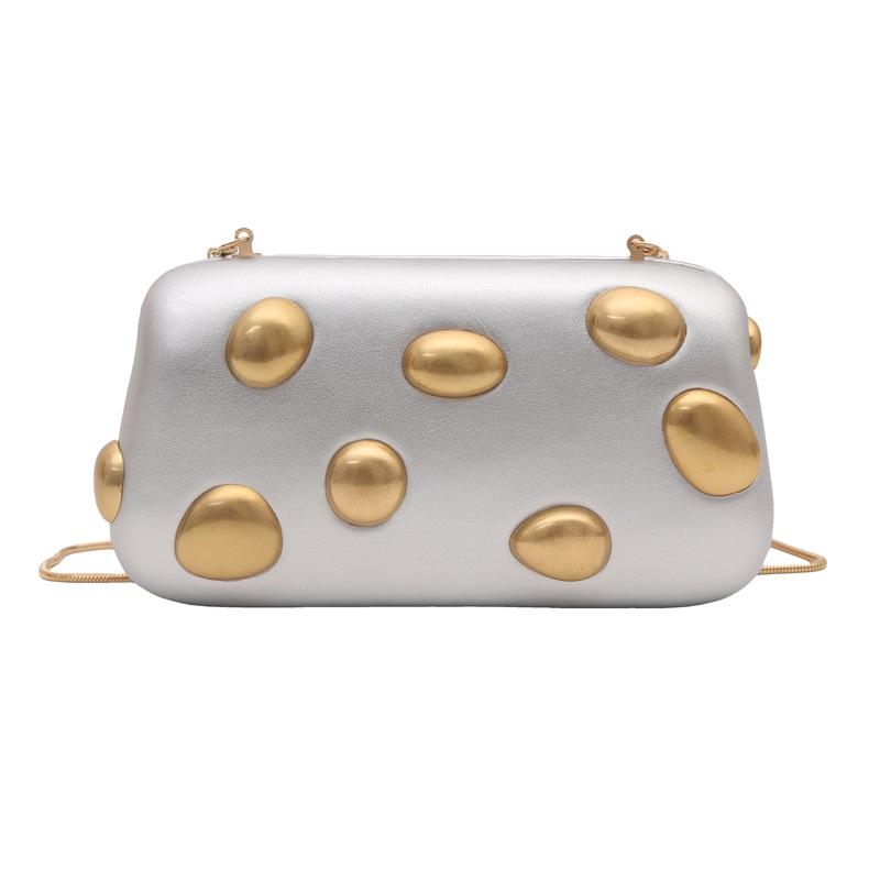 Retro Underarm Bag for Women Rivet Decor Design Autumn Winter Versatile Texture Phone Bag Fashion One Shoulder Crossbody Bag