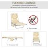 Foldable Sun Lounger, Beach Chaise Lounge with Reading Hole, Arm Slots, 5-Position Adjustable Backrest, Side Pocket, Pillow for Garden, Beach