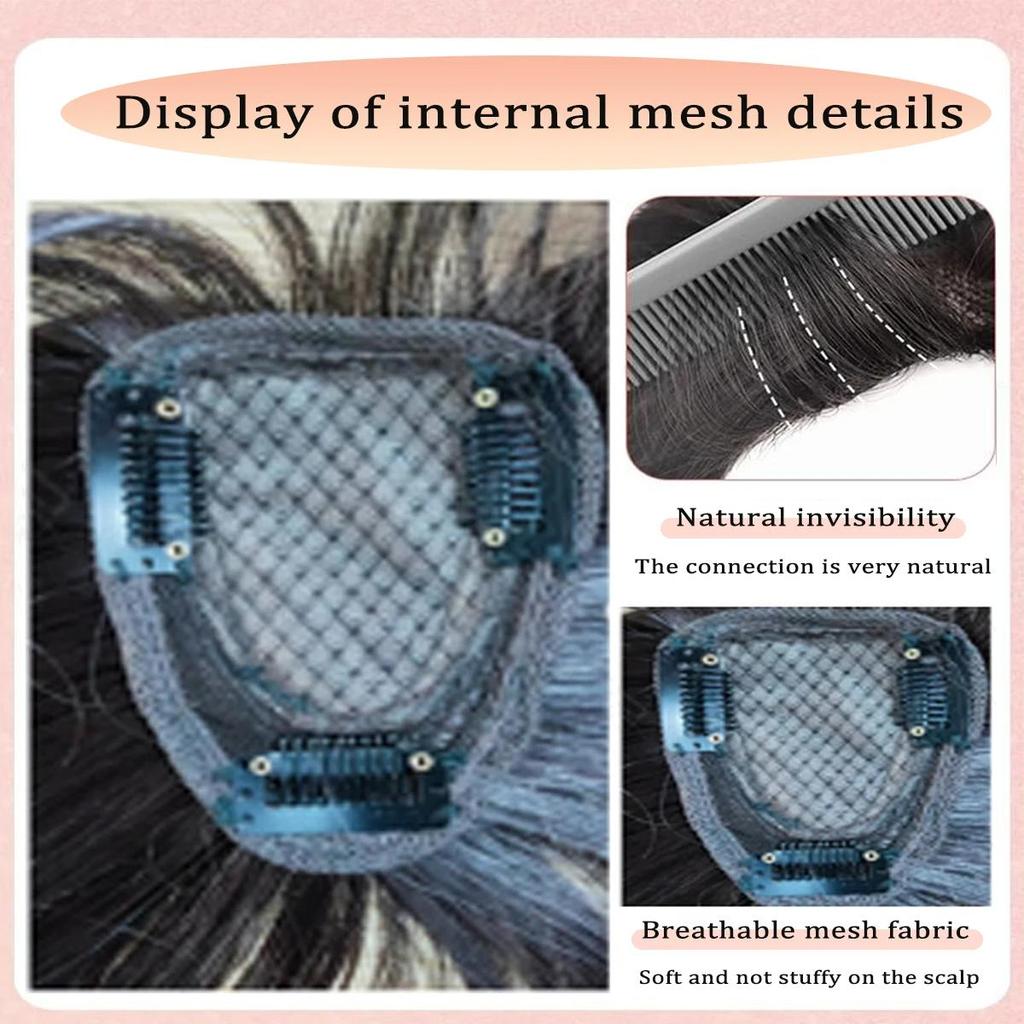 Peruka kucyk, smoczy wąs z wysoką czaszką, białe włosy na kucyku, puszysta i plama zwiększająca objętość włosów
