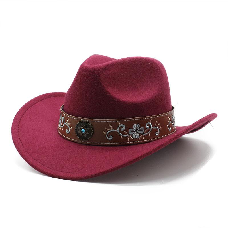 JYL TS DIY  Felt Hat Unisex Ethnic Western  Cowboy Jazz Hat