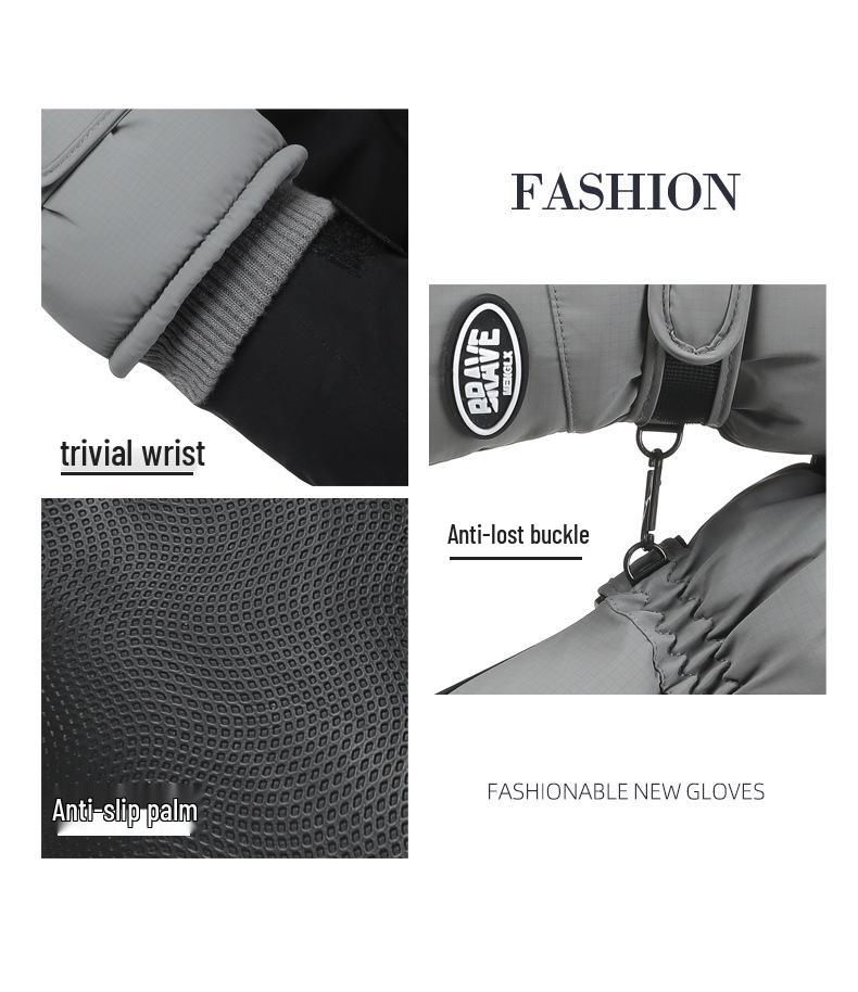 Unisex Vinter Utomhus Skidhandskar: Fleecefodrad, Vattentät, Pekskärmskompatibel och Vindtät.