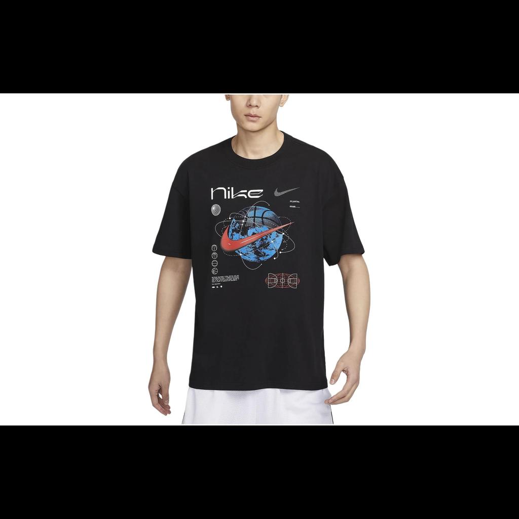 Nike Max90 T Shirts Men's Black Crew Neck Moderate Straight Fit FV8419-010