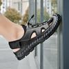 Sommer Herren Ledersandalen Herren Sandalen mit geschlossenen Zehen Atmungsaktive lässige Sneaker Sandalen für Herren Herrensandalen