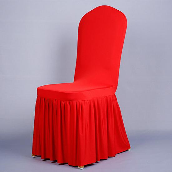 Pleated Elastic Chair Cover for Weddings, Restaurants, and Banquets