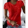 BITCED Women's Fashion Casual Solid Color Print Short Sleeve O-Neck Blouses & Shirts