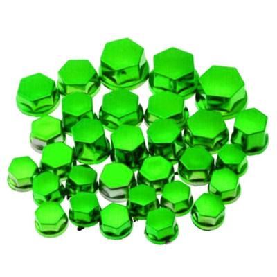 Grüne 8-20mm Schrauben 30 Stück/Set Motorrad Schraubenmutterkappen Motorrad Bolzenabdeckung Dekoration passend für Yamaha Kawasaki Honda