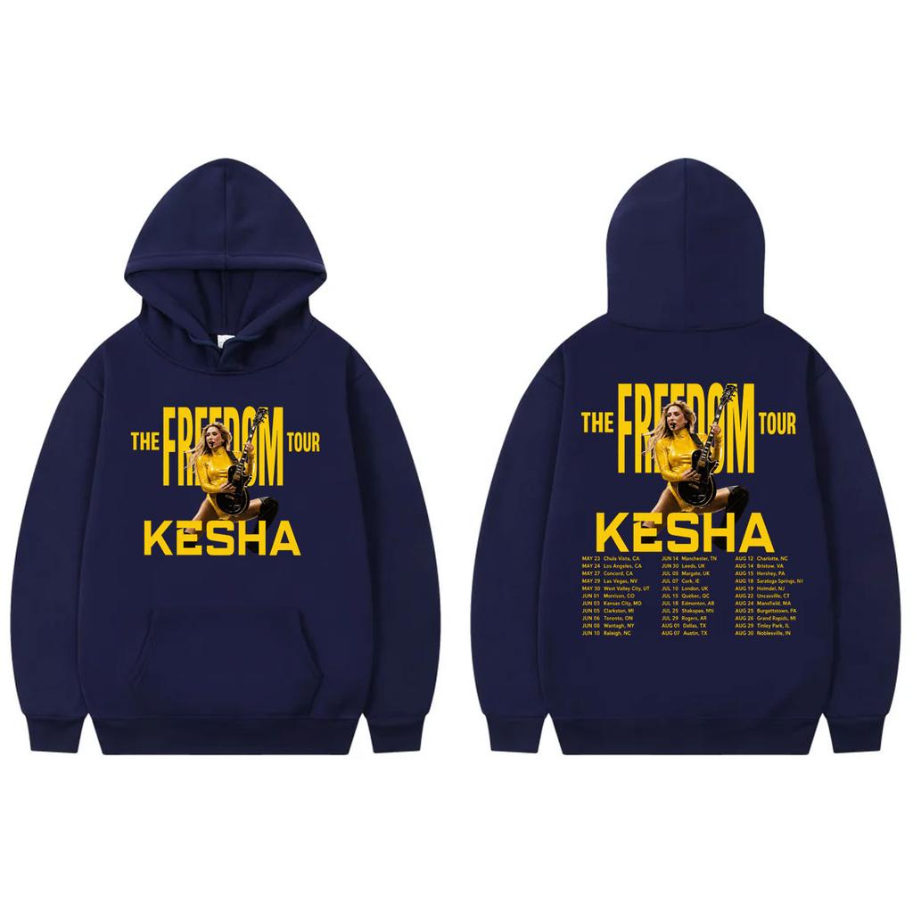Kesha The Freedom Tour 2026 Graphic Hoodies High Quality Fashion Long Sleeve Sweatshirts Unisex Casual Oversized Pullovers