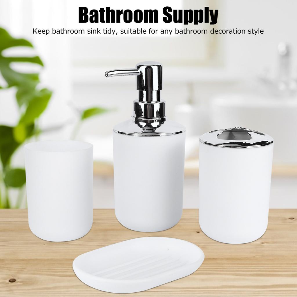 4PcsCelsiusSet Bathroom Kit Accessory Plastic Lotion Bottle Storage Cup Rinse Cup Soap Dish