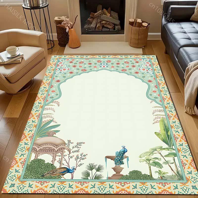 Colorful Islamic Style Pattern Carpet for Living Room Bedroom Sofa Doormat Decor Sofa Table Area Rug Non-slip Floor Mat for Gift