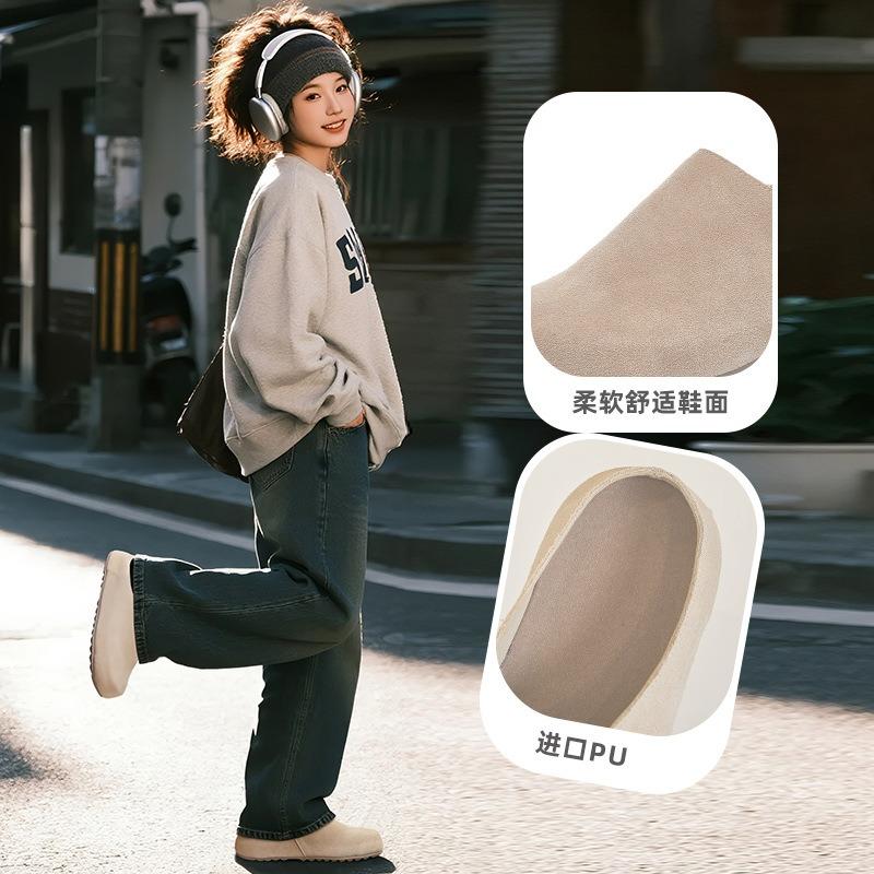 New Leather Casual Single Shoes Women's Autumn Retro Lazy One-pedal Flat-soled Women's Shoes Versatile Shoes Women's