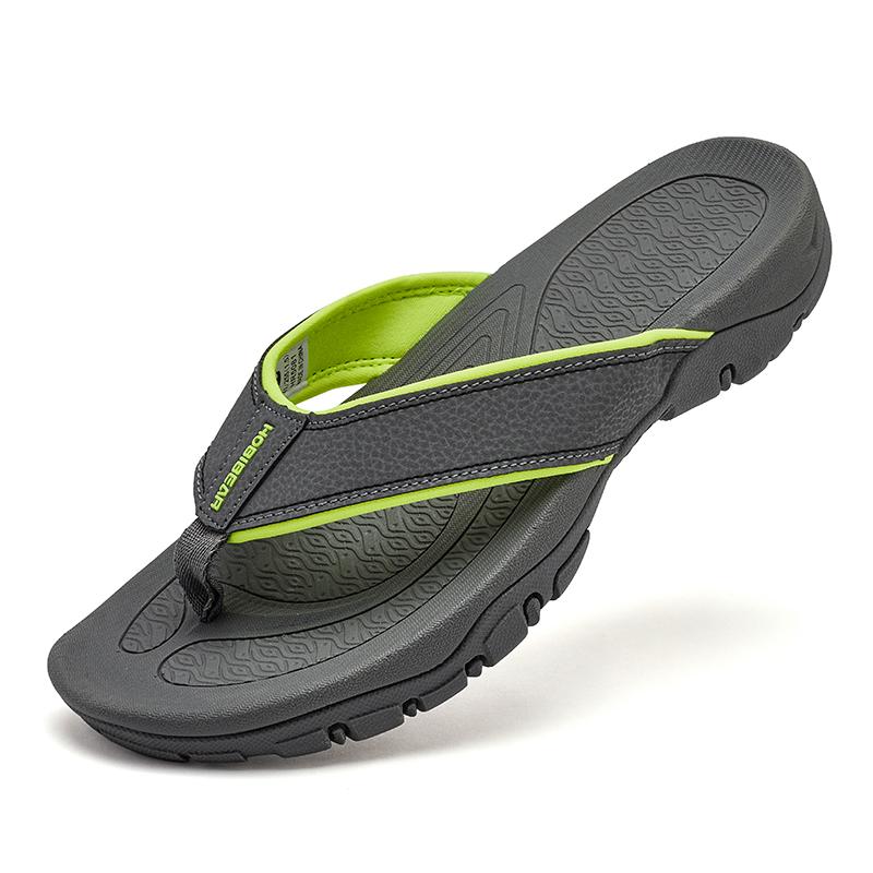 Summer Outdoor Men Slippers PU Leather Flip Flops Beach Shoes TPR Outsoles Hard-Wearing Outdoor Style Big Size 47 48 49