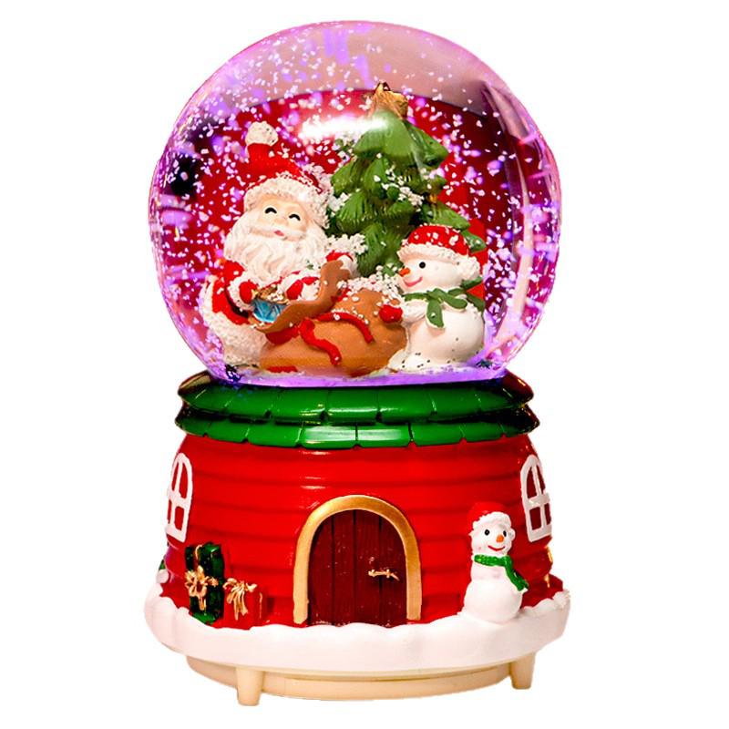 Children's Christmas Decorations: Crystal Ball Music Box Ornament for Tabletop