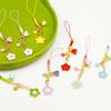 Sakura Mobile Phone Case Keychain Flower Mobile Phone Lanyard Keyring Flower Phone Lanyard  Car Key