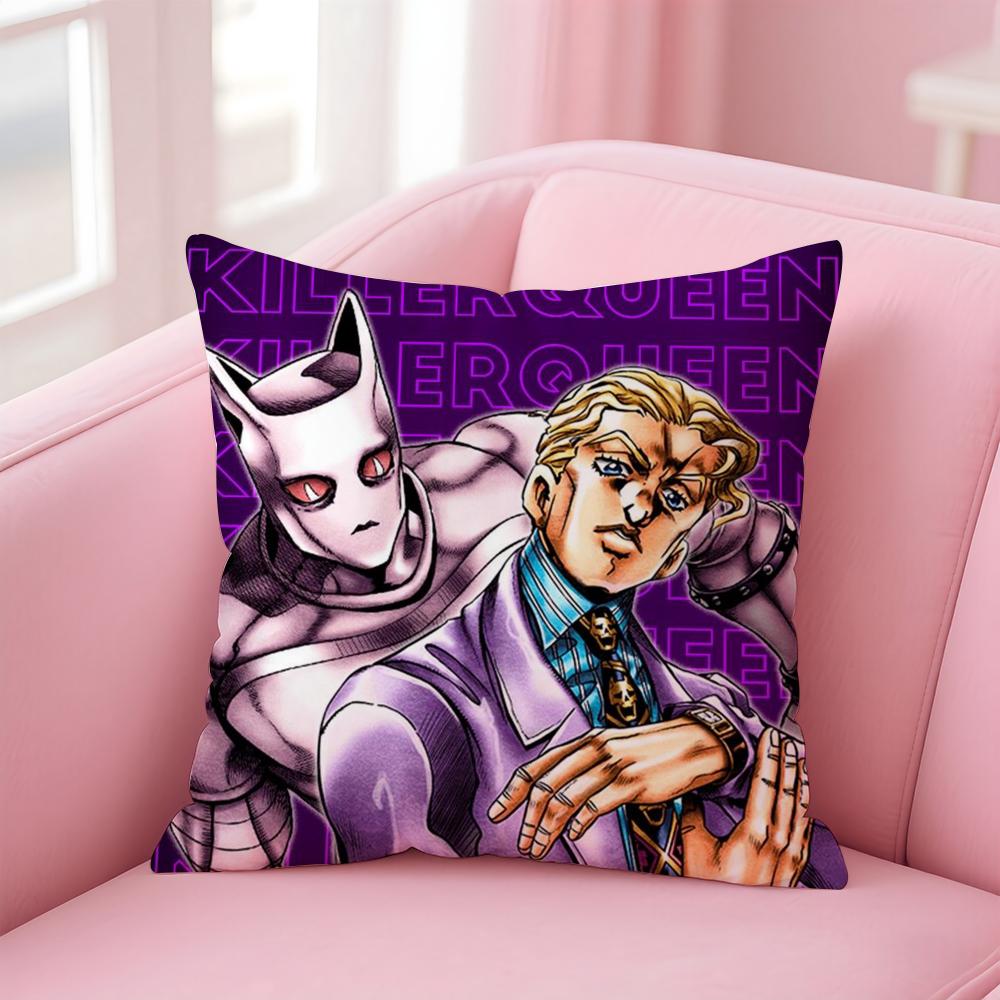 

J-JoJo s B-Bizarre Adventure Cushion Cover Comfortable Reversible Pillow Cover Ideal for Car Sofa Bedroom & Beyond 12x12Inch