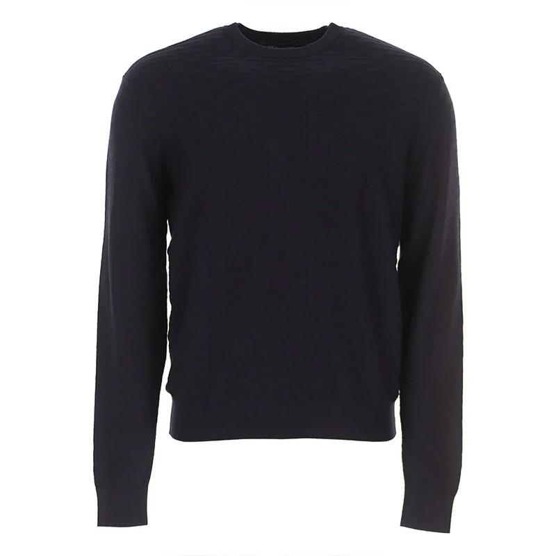 Emporio Armani Effen Kleur Diamantpatroon Gebreide Trui Herentrui Zwart 3K1MX2-1MZTZ-0920 XXL