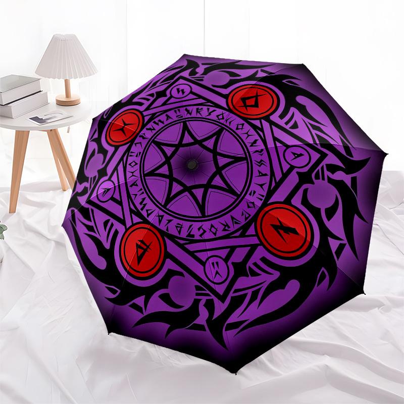 

1pc Sorcery Symbolism Umbrella with Plastic Handle,Compact & Stylish,Cartoon Pattern,Outdoor UmbrellaPT389