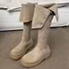 Thick-soled boots women's 2025 new autumn and winter over-the-knee suede boots women's thin tall knight boots
