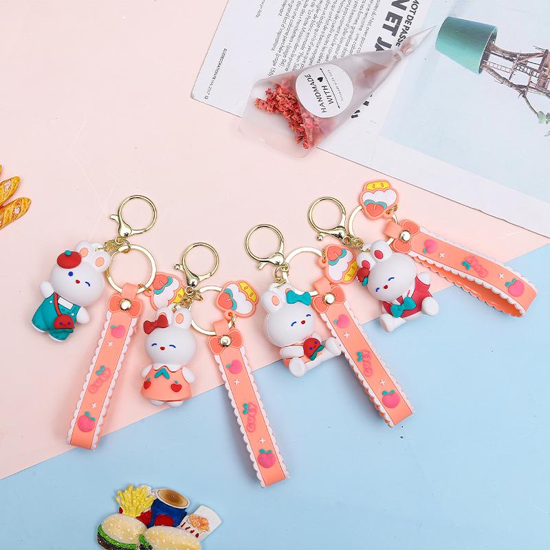 "Creative Cute Rabbit Keychain: Exquisite Jewelry Pendant for Bags and Cars"