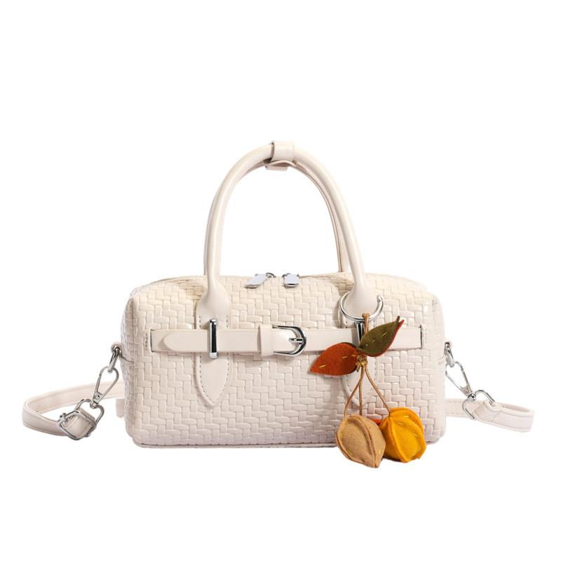 Style Woven Pu Handbag With Zipper Closure For Daily Use