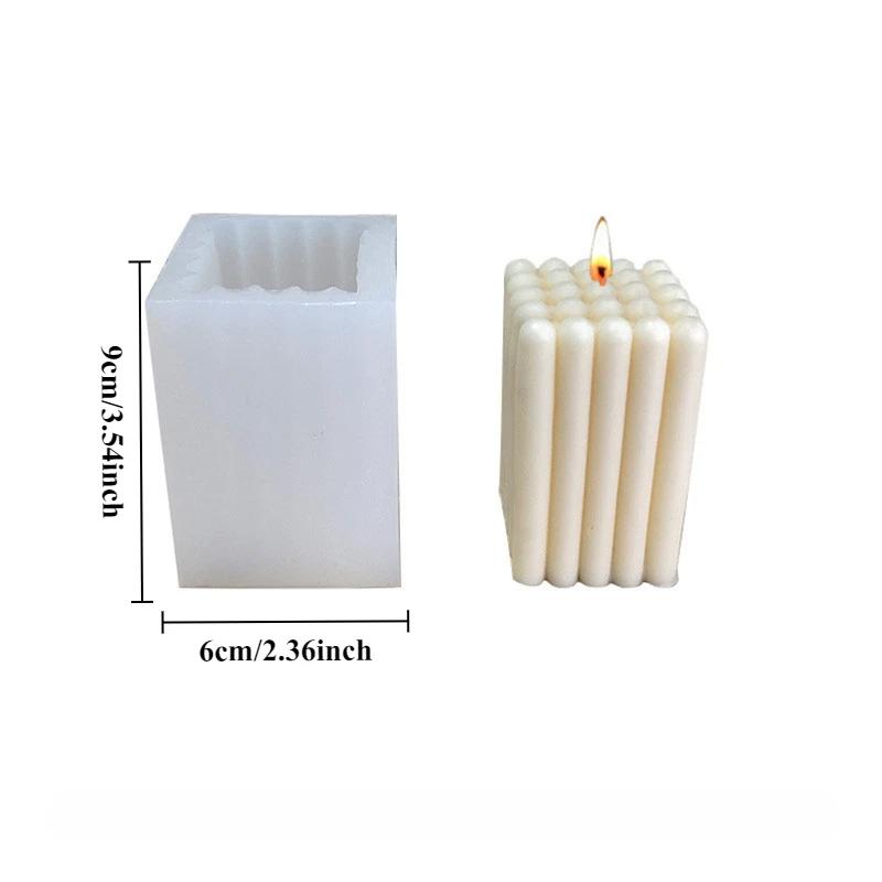 

3D Striped Rubik s Cube Candle Silicone Mold DIY Cube Crafts Resin Plaster Soap Mould Home Decorative Art Pieces