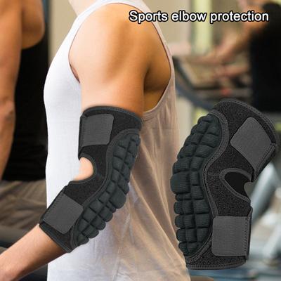 Compression Protective Elbow Pad with Fastener Tape Soft Breathable Padded Thickened Pain Relief Elbow Support Sleeve