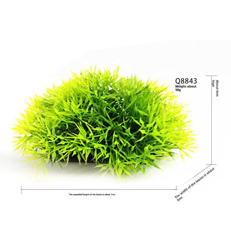 Aquarium Simulation Plant, Plastic Short Pine Needle with Base - Small Reptile Grass for Fish Tank Landscaping.