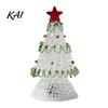 Tabletop Holiday Decor Handmade Glass Christmas Tree Lighted Figurine, Mini Luminous Xmas Small Art Gift Night Light, Decoration Crystal Figurine