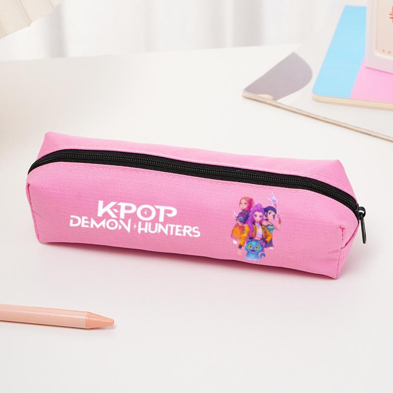 K-pop Demon Hunter Girl Group Cartoon Pencil Case - Oxford Cloth Stationery Bag for Primary Students