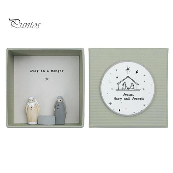 

Статуэтка в коробке «Рождественский вертеп», смоляные фигурки для пар с картой, ручная работа, религиозные целебные фигурки, подарок для женщин, друзей, христиан 1 Set