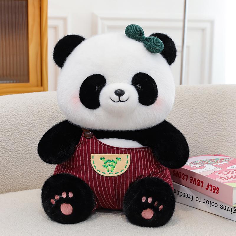 Cute Panda Plush Toy - Bamboo Basket Couple Doll - Ideal Children's Birthday Gift