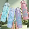 1PC Lotus Meditation Symbol Pattern 750ml Color Plastic Sports Water Bottle Leakproof Flip Straw Lid Suitable for Sports Office Home Use