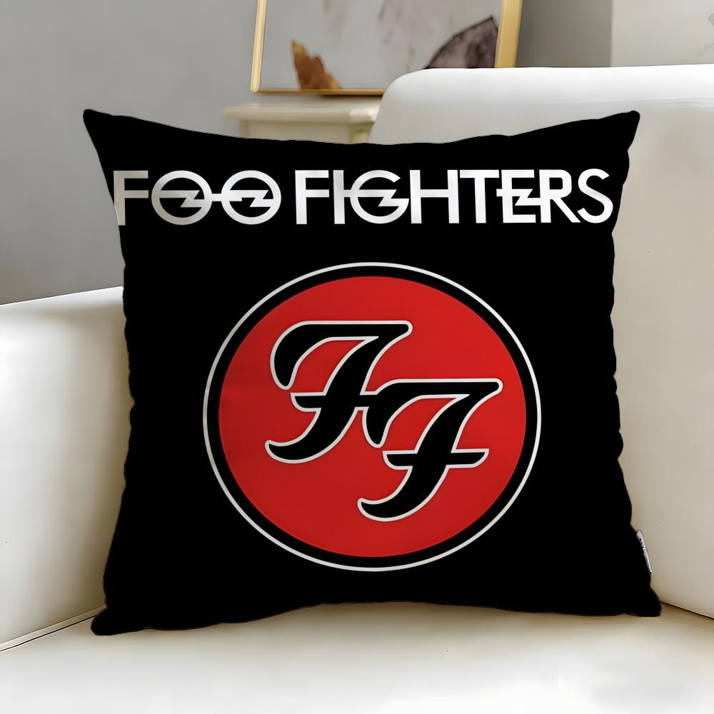 Classic Band Foo Fighters Cushion Cover Soft & Easy-Wash Pillow Case – Versatile for Couch, Bed, Travel and Office