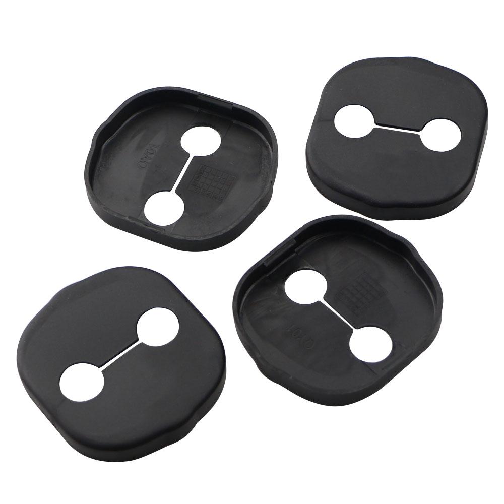 

ABS Car Door Lock Cover Protective for Kia Rio 5 Mohas Morning Rondo 7 Carens Koup Optima 4pcs Sticker Covers Accessories чёрный