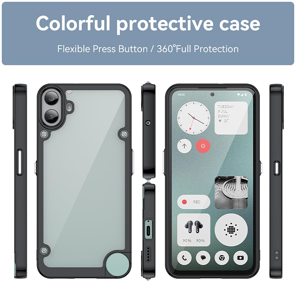 Pro Nothing CMF Phone 1 Pouzdro na telefon WANLONFENG Série XC TPU Akrylový kryt s tvrzeným sklem (Velký otvor pro objektiv)