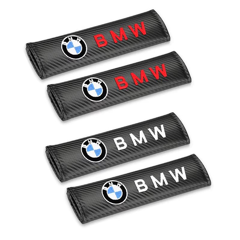 RF8546 Car Seat Belts Covers Padding Carbon Fiber Belt Shoulder Sleeve Printed For BMW M Power Performance E90 E91 E46 E60 AS5