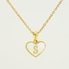 Personalized Heart Letter Necklace: Stainless Steel & Natural Shell Clavicle Chain