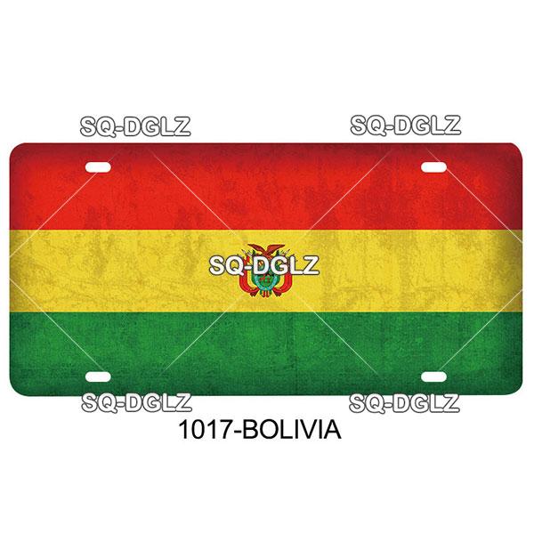 [SQ-DGLZ] AB Stadt Nummernschild Metallschild Vintage Plakette Blechschild Wanddekoration für Bar Landesflagge Polen/Brasilien/Australien