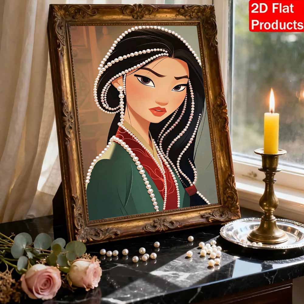 Disney Pearl Painting Mulan Portrait Art Kit Adult Beginner Home Wall Decor Special Shape