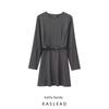 Kaslead New Arrival Women's Clothing Fashion Style Fashion with Belt Tight Waist Minimalist Short Dress 3736263