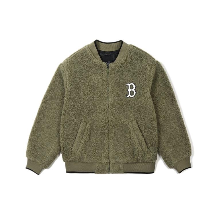 MLB Boston Red Sox Velvet Jackets Unisex Khaki Baseball Collar Thickened 31JPF1061-43K S