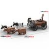MOC Creative Medieval Western Carriage Model Farm Cattle Cart Transport Vehicle Building Blocks DIY Brick Toys Boy Birthday Gift