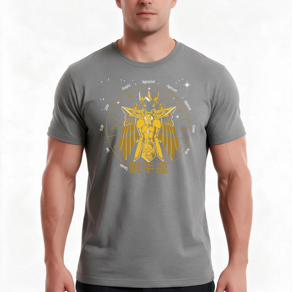 Sagittarius Cloth Milo Gold Cloth Saint Seiya Tshirt Summer Casual Cotton Tee Oversized Streetwear Tops Unisex Unisex Unisex
