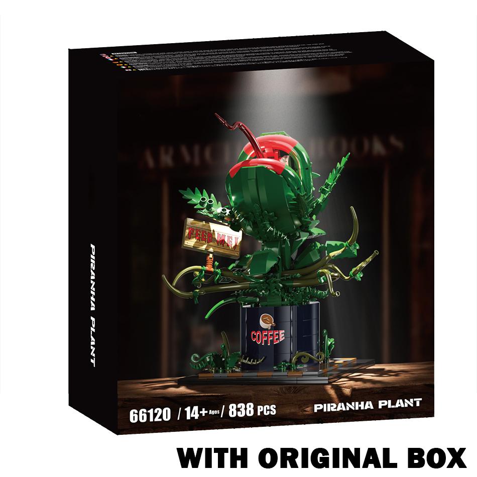 MOC Audrey II Piranha Plant Model Building Blocks Horrors Shop Chomper Potted Horrors Cannibal Flower Bricks Toys for Kids Gifts