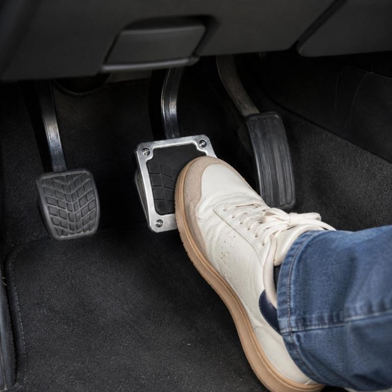 Car Pedal Pads Anti Slip Metal Foot Pad Cover Set for Manual Cars, 3 Piece Non Slip Inserts with Screw Fastened Design for Daily Commuting