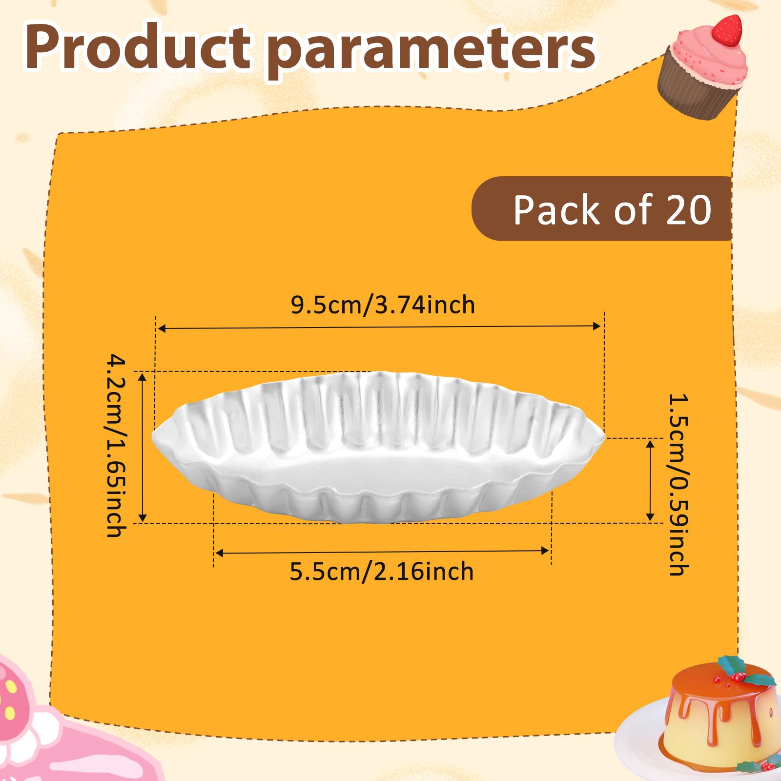 

20 шт. Формочки для тарталеток в форме лодочки с рифлеными стенками, овальные, антидеформационные, с антипригарным покрытием, в форме лодочки, для выпечки хлеба, пудинга, инструмент для выпечки